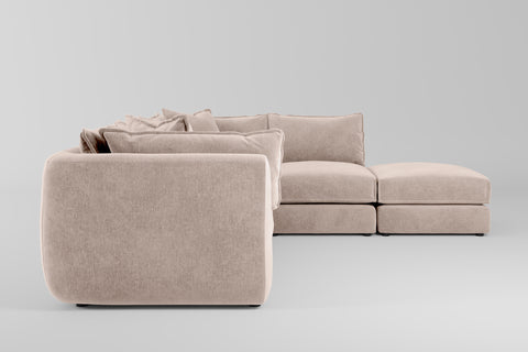 Utopia - 4 Piece Open End with Footstool | Rearrangeable Modular Sofa