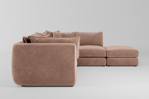 Utopia - 4 Piece Open End with Footstool | Rearrangeable Modular Sofa