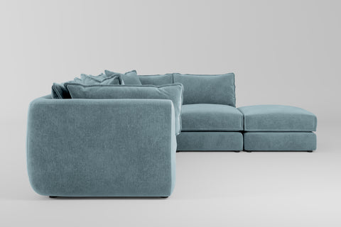 Utopia - 4 Piece Open End with Footstool | Rearrangeable Modular Sofa