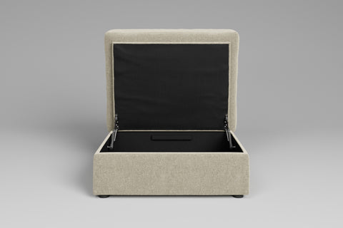 Outlet | Large Storage Stool - Chunky Textured Weave - Linen